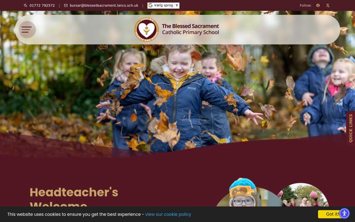 Screenshot of blessedsacrament.lancs.sch.uk