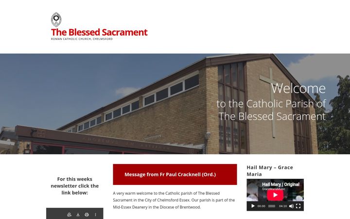 Screenshot van blessedsacramentchelmsford.net