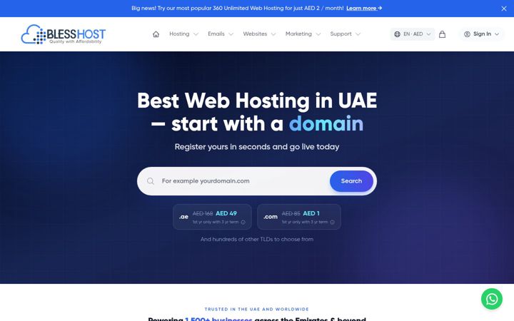Screenshot of blesshost.com