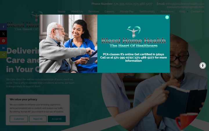 Snimka zaslona za blessihomehealth.com