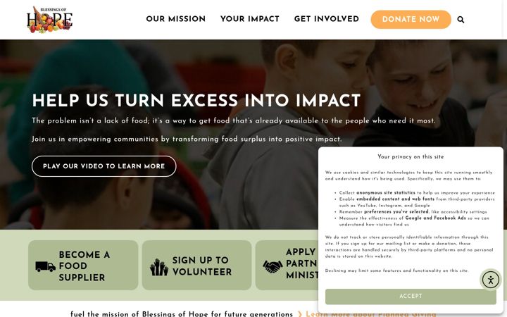 Screenshot of blessingsofhope.com