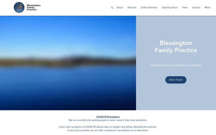 Ekraanipilt saidist blessingtonfamilypractice.ie