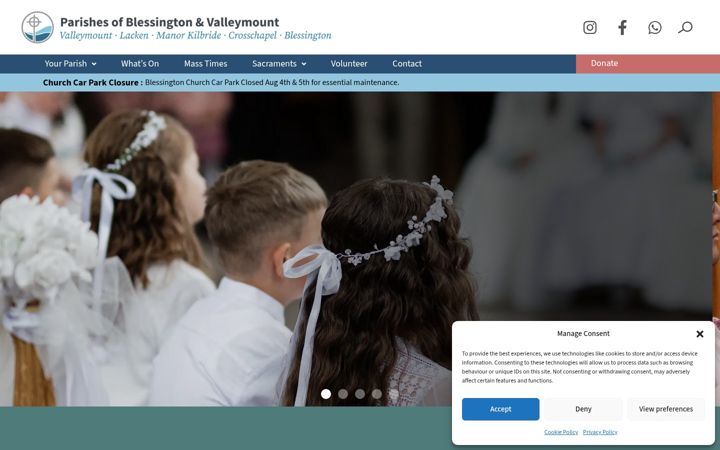 Screenshot of blessingtonparish.ie