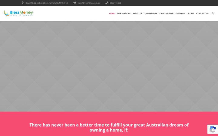 Ekraanipilt saidist blessmoney.com.au