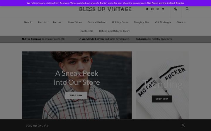 Screenshot of blessupvintage.com