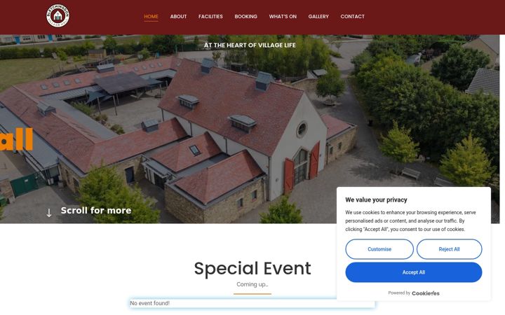Képernyőkép: bletchingdonvillagehall.co.uk