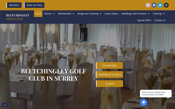 Posnetek zaslona bletchingleygolf.co.uk