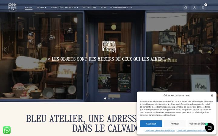 Screenshot of bleuatelier.fr