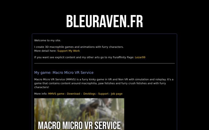 Screenshot of bleuraven.fr