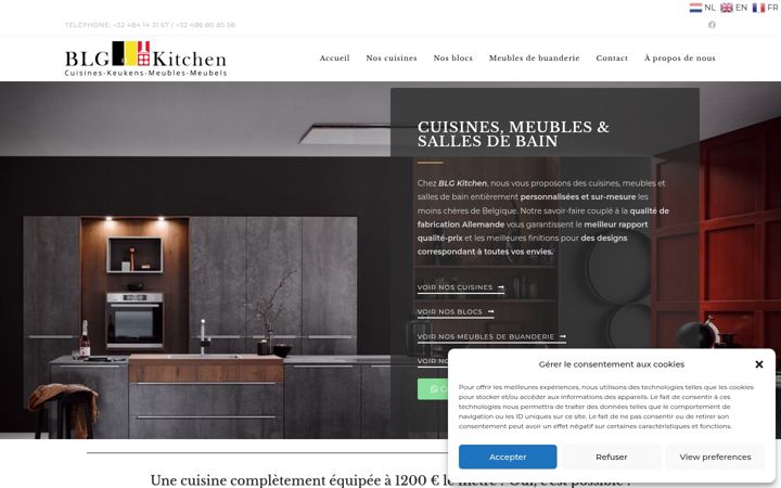 Screenshot of blgkitchen.com