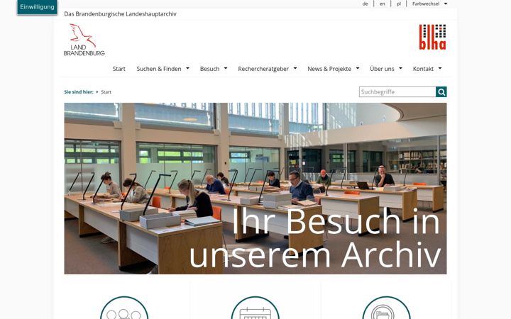 Captura de ecrã de blha.brandenburg.de