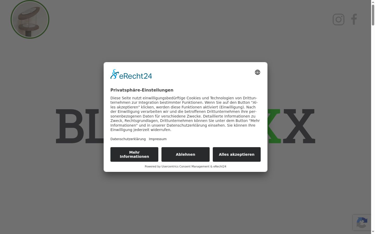 Screenshot del banner di consenso mostrato prima di qualsiasi interazione