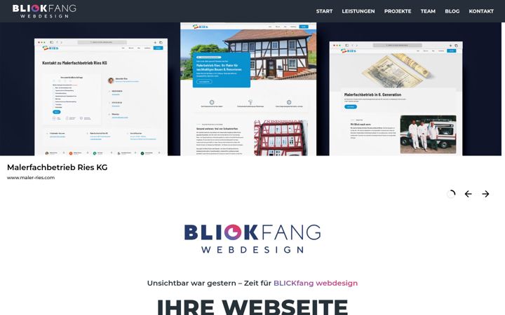 Screenshot of blickfang-webdesign.de