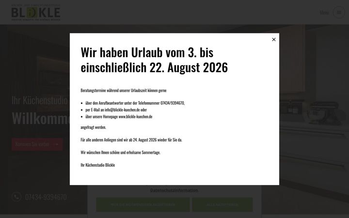 Screenshot of blickle-kuechen.de