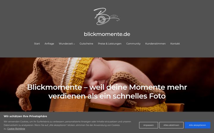 Captură de ecran a blickmomente.de