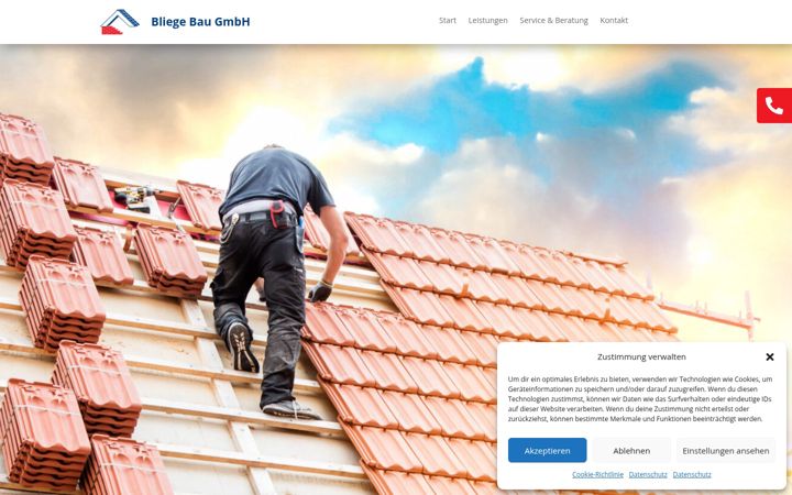Screenshot of bliege-bau.de