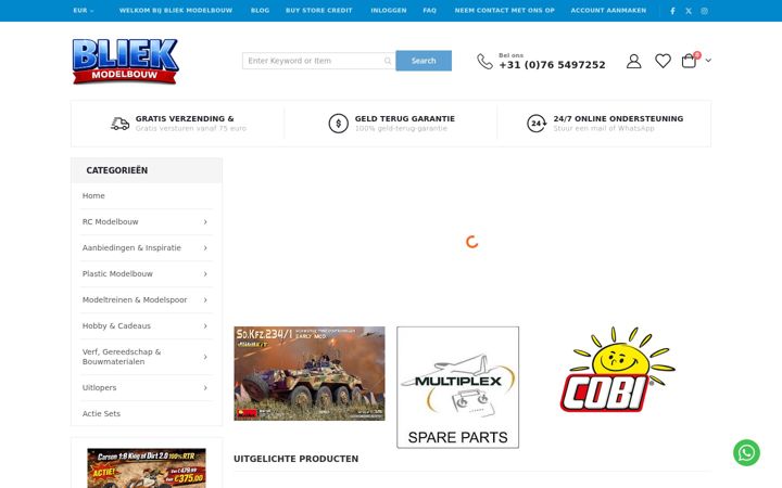 Screenshot του bliekmodelbouw.nl