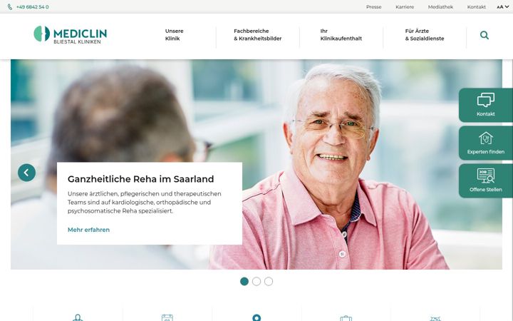Screenshot of bliestal-kliniken.de