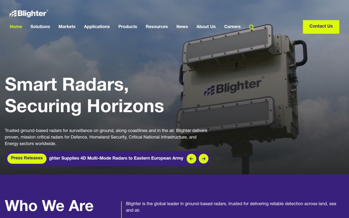 Ekrano kopija blighter.com