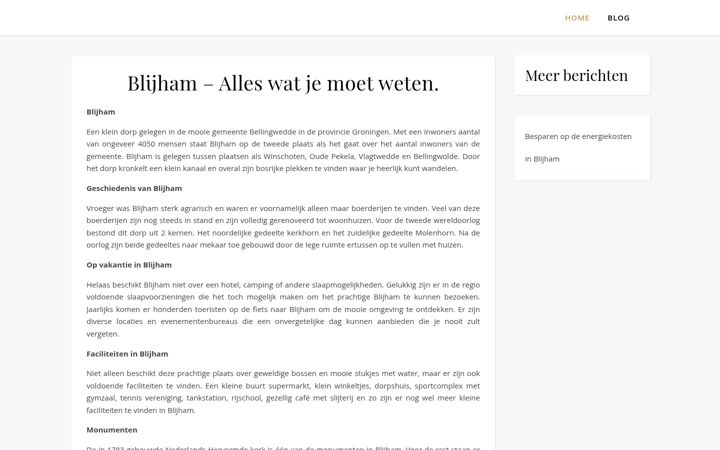 Screenshot von blijham.eu