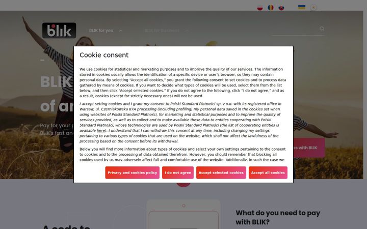 Screenshot of blik.com
