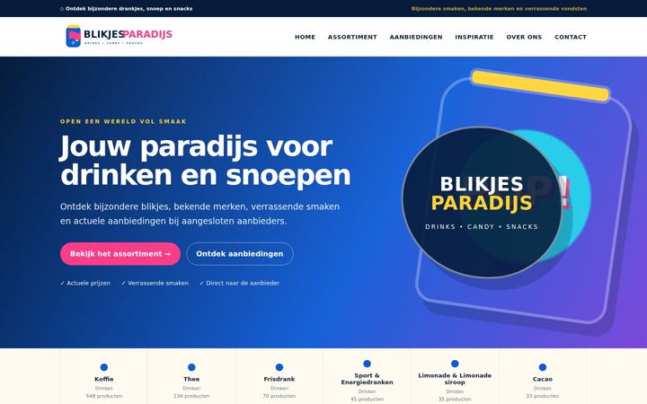 Screenshot of blikjesparadijs.nl