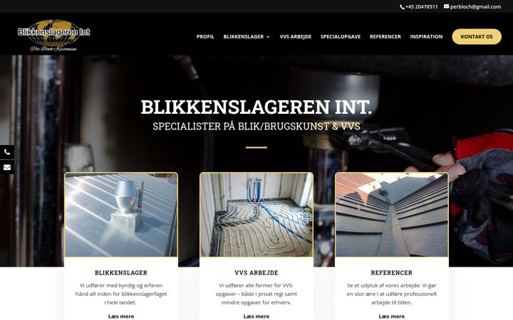 Skjermbilde av blikkenslagerenint.dk