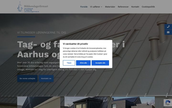 Screenshot of blikkenslagerfirmaet.dk