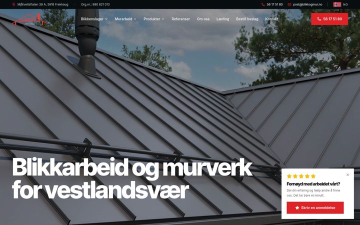 Screenshot of blikkogmur.no