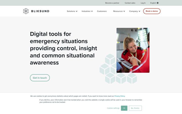 Screenshot van bliksund.com