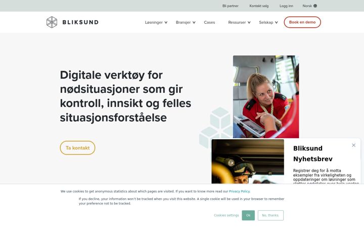 Screenshot του bliksund.no