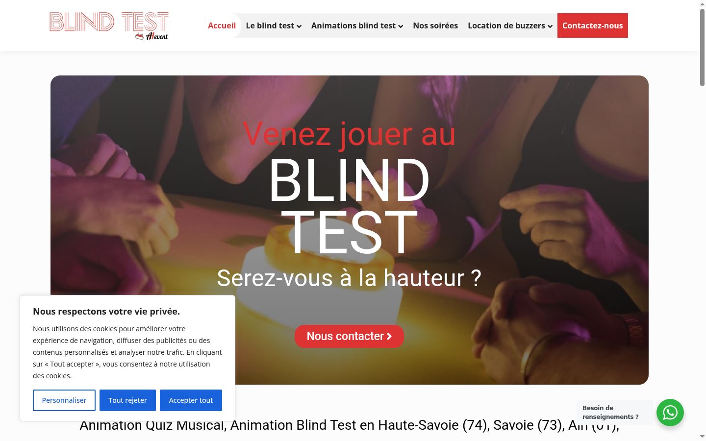 Screenshot of the consent banner shown before any interaction