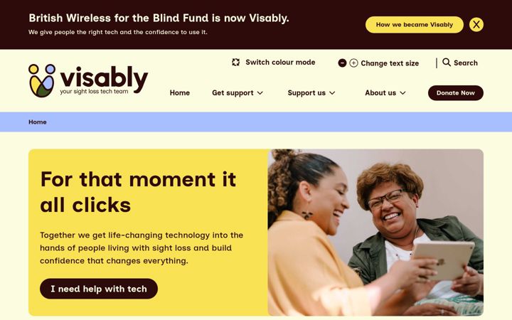 Screenshot of blind.org.uk