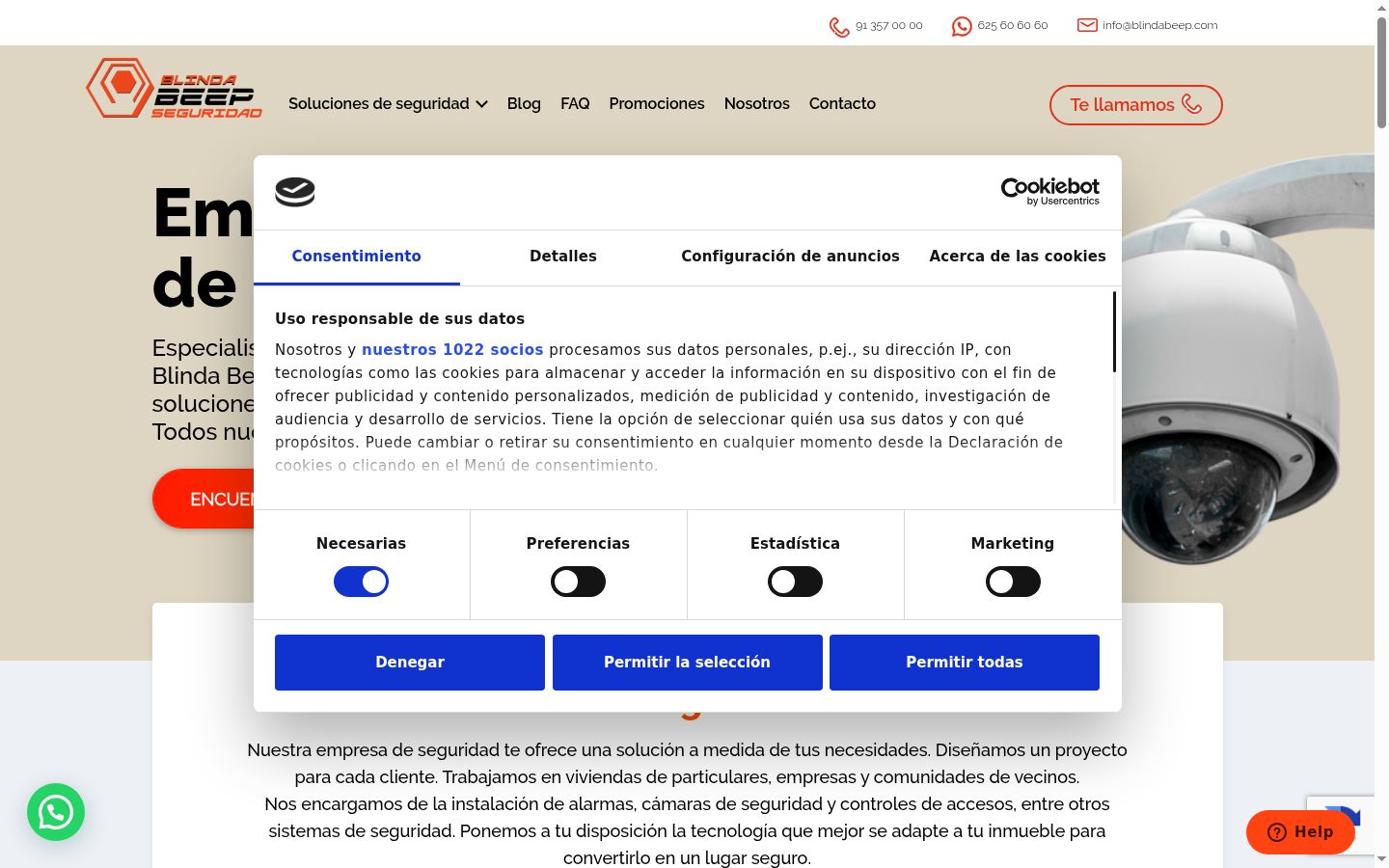 Screenshot of the consent banner shown before any interaction