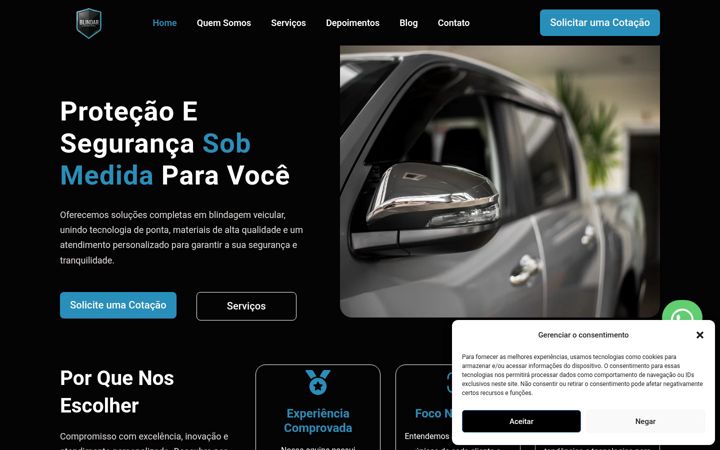 Screenshot of blindarcars.com.br