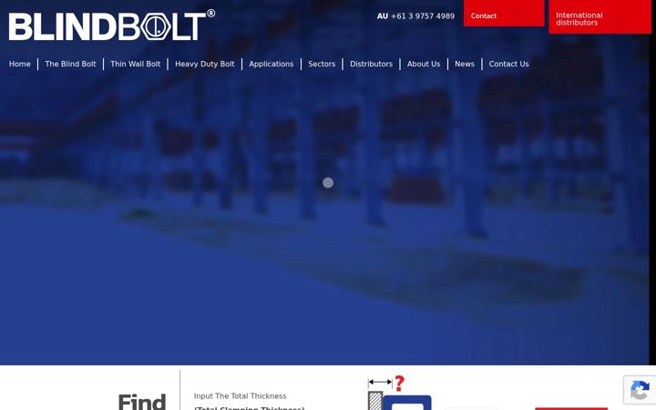 Screenshot of blindbolt.com.au