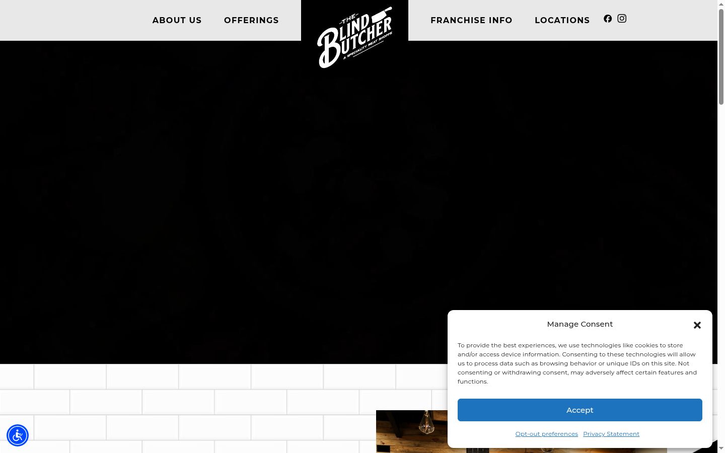 Screenshot of the consent banner shown before any interaction