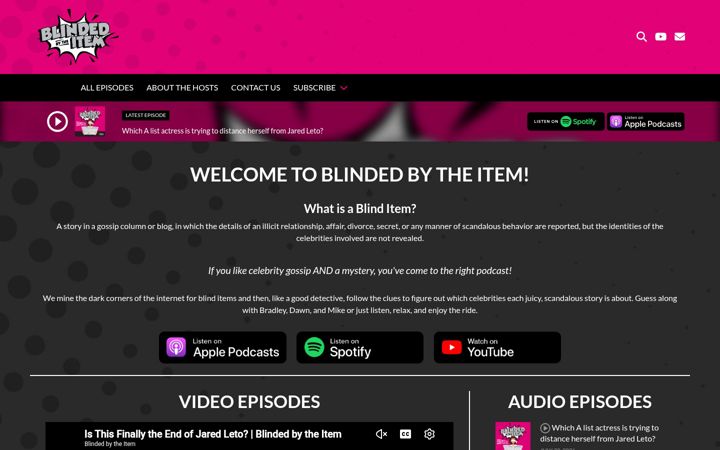 Screenshot of blindedbytheitem.com