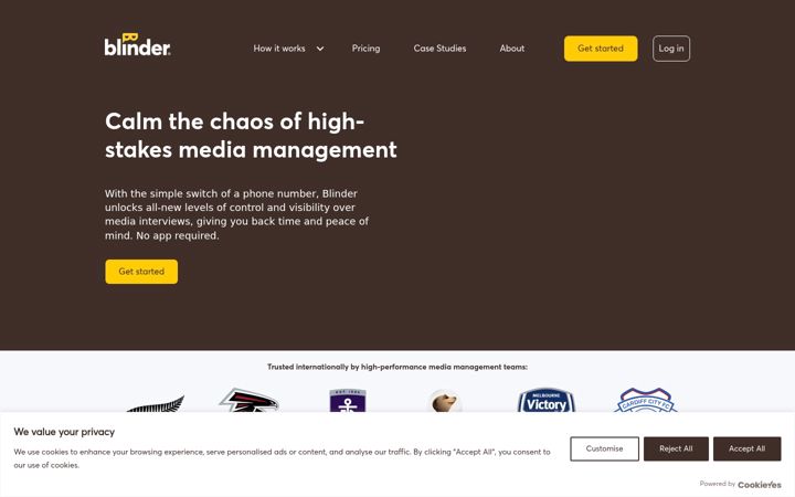 Screenshot of blinderhq.com