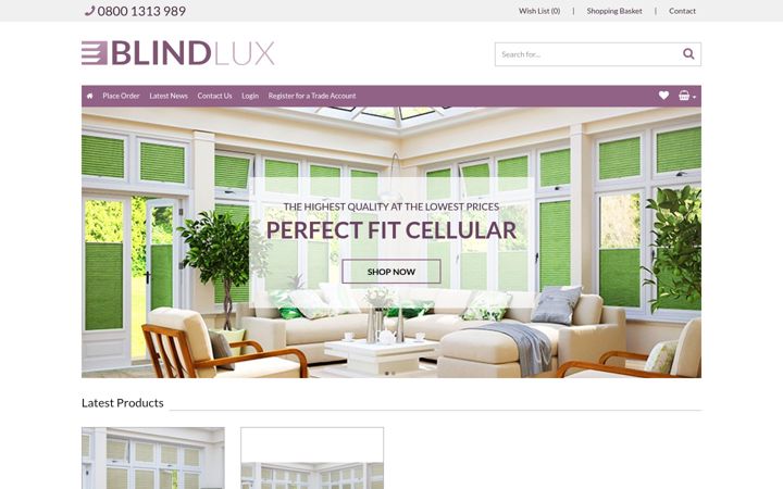 Screenshot of blindlux.co.uk
