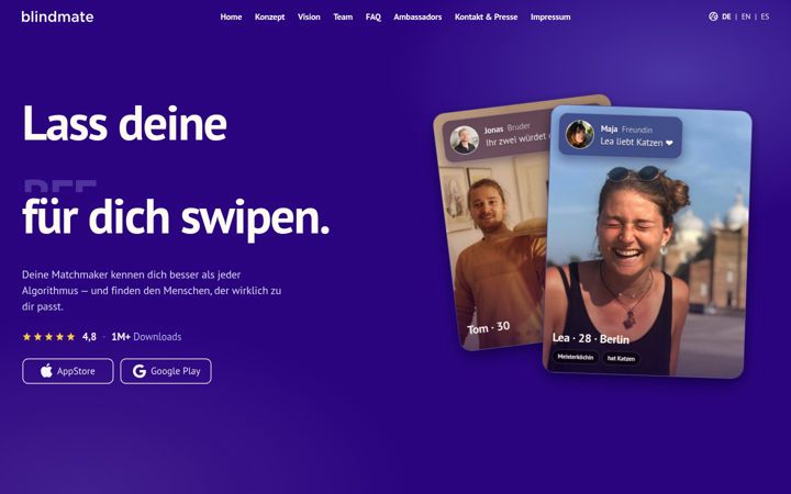 Screenshot of blindmate.de