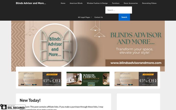 Screenshot of blindsadvisorandmore.com