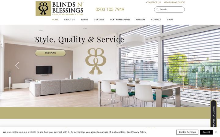 Screenshot of blindsnblessings.co.uk