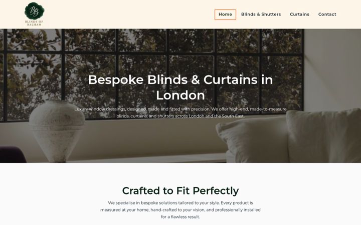 Screenshot of blindsofbalham.co.uk