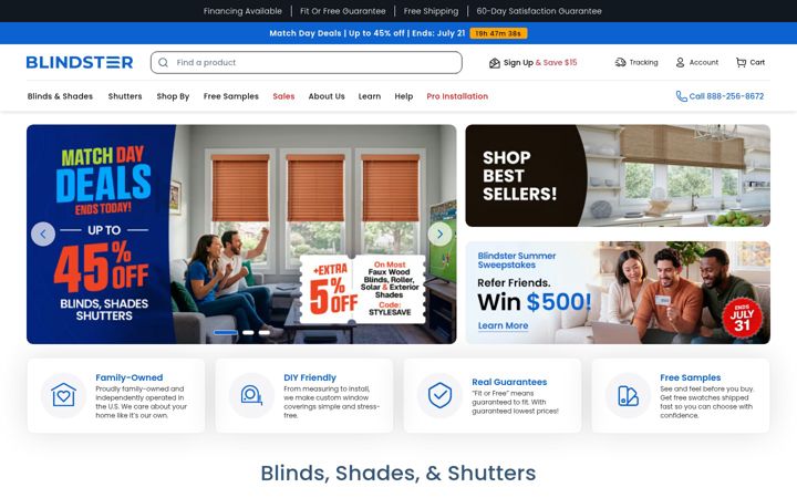 Screenshot of blindster.com