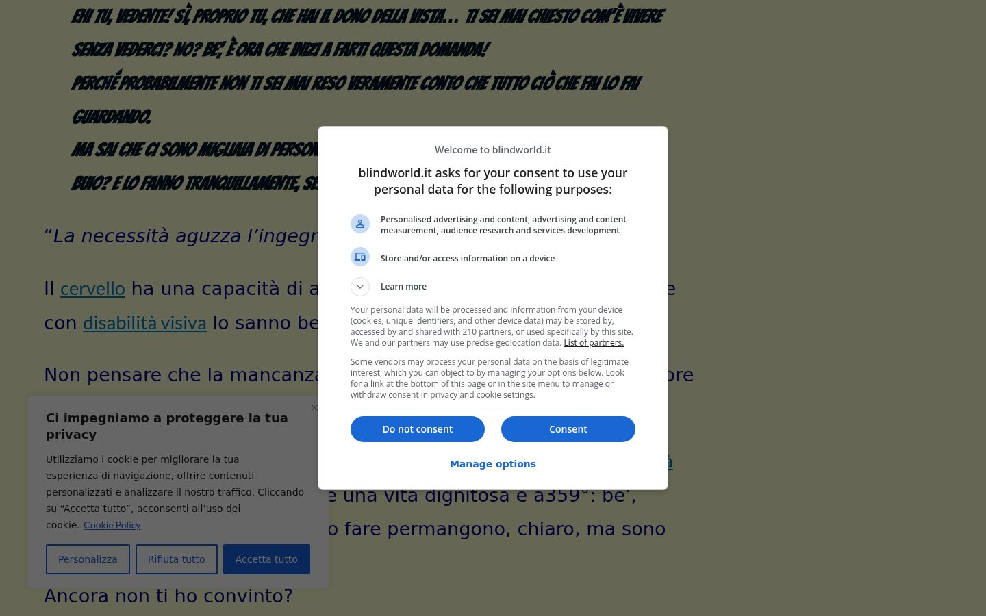 Snímek obrazovky baneru souhlasu zobrazeného před jakoukoli interakcí