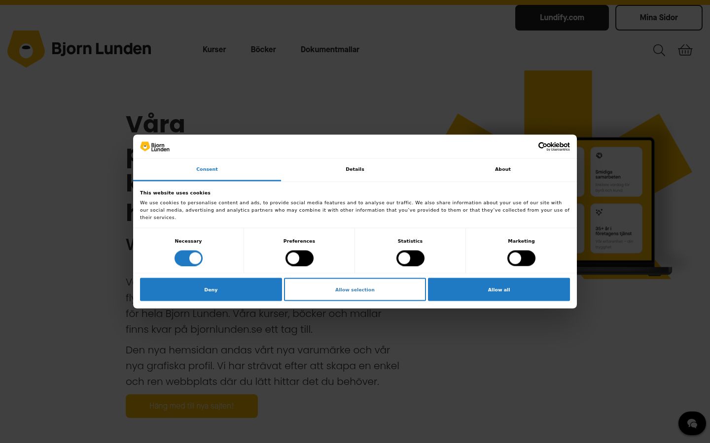 Screenshot del banner di consenso mostrato prima di qualsiasi interazione
