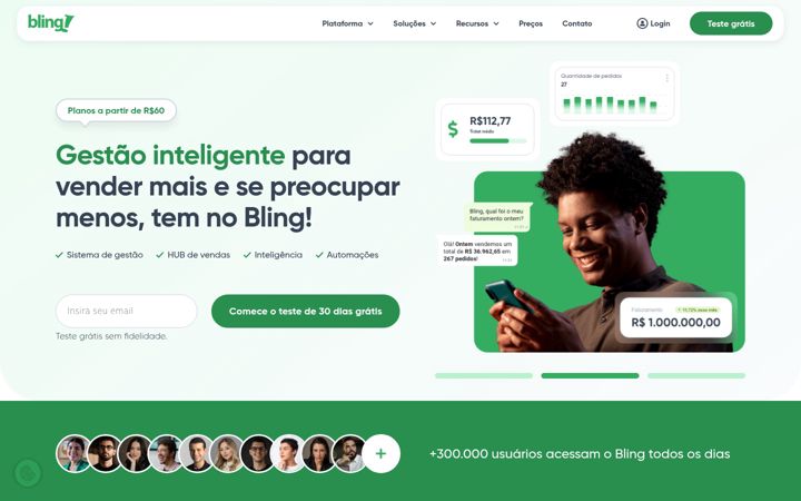 Captură de ecran a bling.com.br