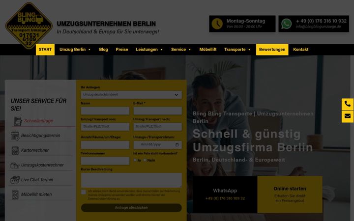 Ekraanipilt saidist blingblingumzuege.de
