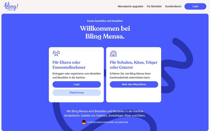 Screenshot of blingmensa.de